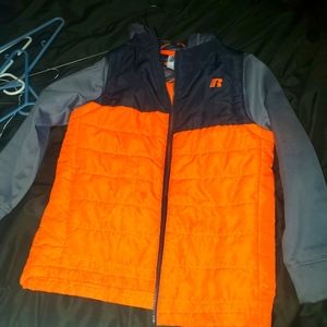 Russell M, sz 8 jacket with hood.